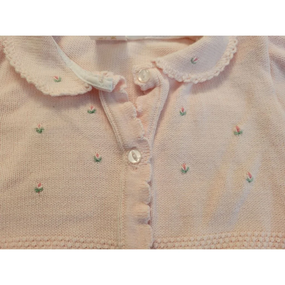 Bundle 2 Vintage Teddy Tots Baby Girl Pink Knit Sets Size 0